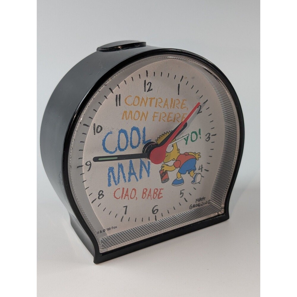 Vintage 1999 Bart Simpson Alarm Clock 3” The Simpsons Matt Groening Fox Y2K RARE